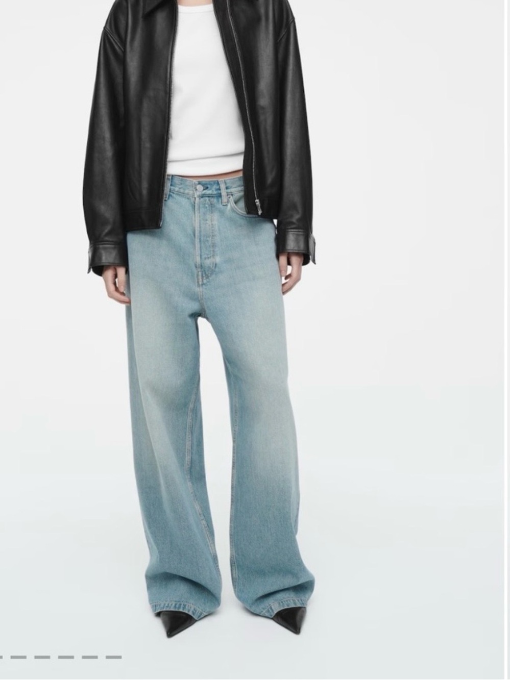 Cos Volume Wide Leg Jean in Dusty Blue